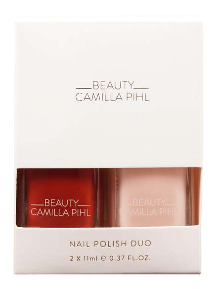 Camilla Pihl Skin Nail Polish Duo burnt red and cotton sky 