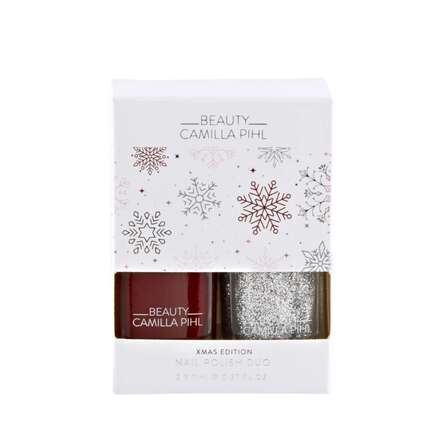 Camilla Pihl Nail Polish Set: Bordeaux & Silver Glitter